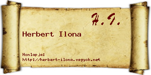 Herbert Ilona névjegykártya